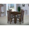Jídelní set pro 4 osoby se stolem 90x90 cm a židlemi v dekoru ořech/šedá