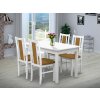 Jídelní set pro 4 osoby se stolem 120x80 cm a židlemi v dekoru bílá, židle žluté