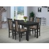 Jídelní set pro 4 osoby se stolem 120x80 cm a židlemi v dekoru antracit, židle capucino
