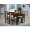 Jídelní set pro 4 osoby se stolem 120x80 cm a židlemi v dekoru orech židle béžové