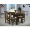 Jídelní set pro 4 osoby se stolem 120x80 cm a židlemi v dekoru orech židle capucino