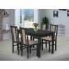 Jídelní set pro 4 osoby se stolem 120x80 cm a židlemi v dekoru antracit, židle béžové
