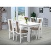 Jídelní set pro 4 osoby se stolem 120x90 cm a židlemi v dekoru bílá, židle capucino