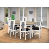 Jídelní set Brooklyn pro 6 lidí se židlemi a stolem 140x115 cm v dekoru bílá, deska dub sonoma/kohoutí stopa