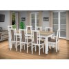 Jídelní set Brooklyn pro 8 lidí se židlemi a stolem 190x115 cm v dekoru bílá, deska dub sonoma/cappuccino