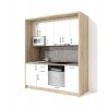 Sektorová kuchyňská linka VS 205 KL11 v dekoru dub sonoma s bílými dveřmi v lesku