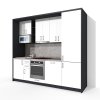 Sektorová kuchyňská linka VS 265 KL22 v dekoru antracit s bílými dveřmi v lesku