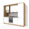Sektorová kuchyňská linka VS 265 KL22 v dekoru ořech lyon s bílými dveřmi