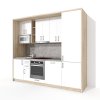 Sektorová kuchyňská linka VS 265 KL22 v dekoru dub sonoma s bílými dveřmi v lesku