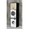 Vysoká koupelnová skříňka na pračku a sušičku K48 v dekoru antracit s dveřmi akát