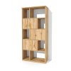 Policová skříň s dvířky, knihovna, regál Alfa 180 v odstínu dub wotan