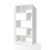 Policová skříň s dvířky, knihovna, regál Alfa 180 v odstínu bílá
