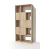 Policová skříň s dvířky, knihovna, regál Alfa 180 v odstínu dub sonoma