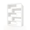 Policová skříň s dvířky, knihovna, regál Alfa 185 v barvě bílá