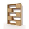 Policová skříň s dvířky, knihovna, regál Alfa 185 v barvě buk