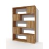 Policová skříň s dvířky, knihovna, regál Alfa 185 v barvě ořech lyon
