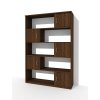 Policová skříň s dvířky, knihovna, regál Alfa 185 v barvě ořech