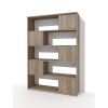 Policová skříň s dvířky, knihovna, regál Alfa 185 v barvě dub sonoma tmavý