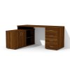 Rohový počítačový stůl Alfa 306 varianta pravá v dekoru ořech