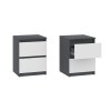Noční stolek II "NEW SYSTEM" (Barva antracit + bílá)