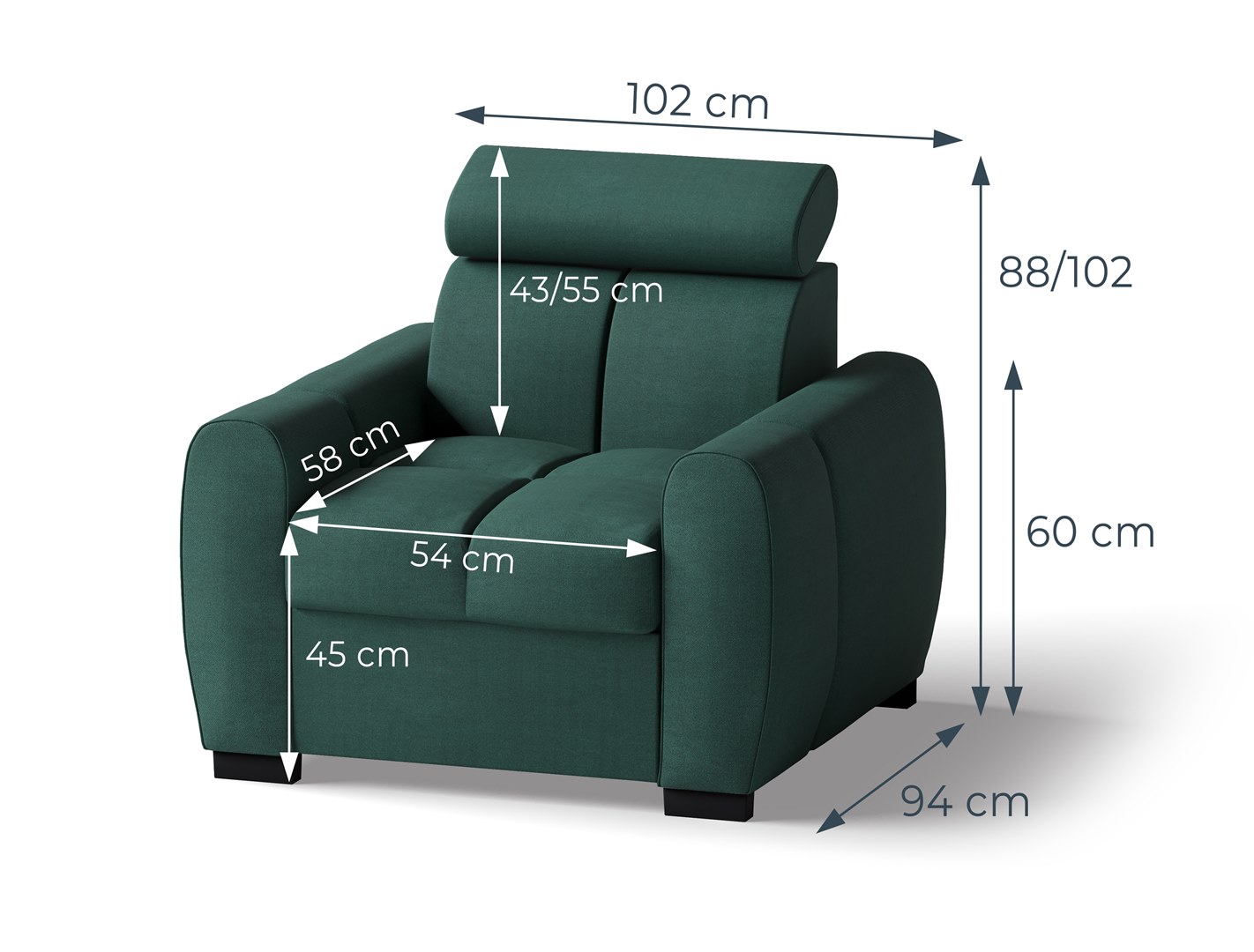 Křeslo Gomez rozměry