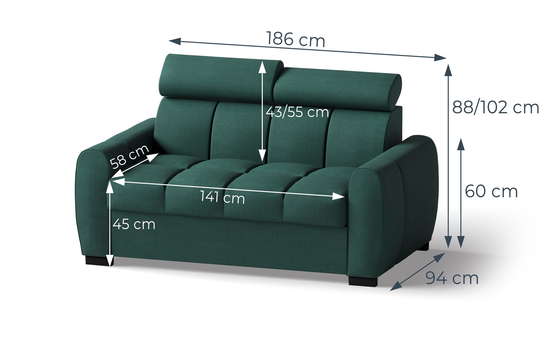Sedací souprava GOMEZ sofa 2 rozměry