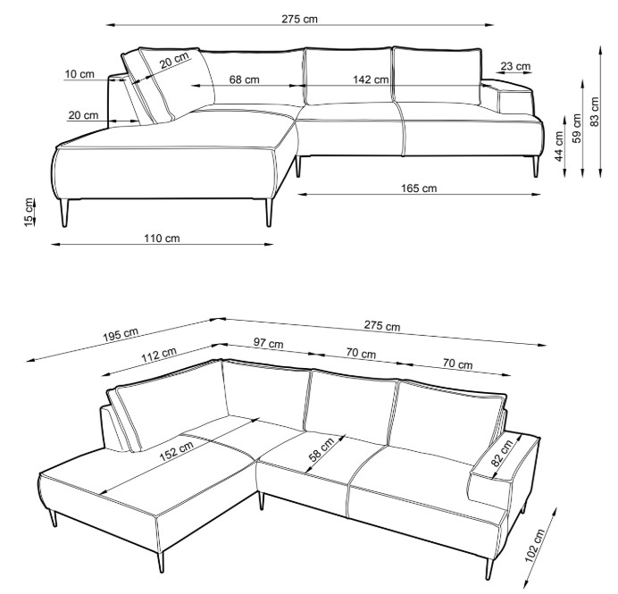 Sedací souprava ZAROLA ve tvaru L