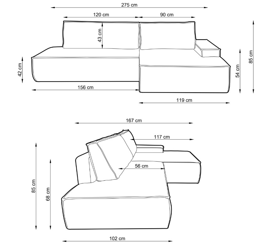 Rohová sedací souprava FABIO M2