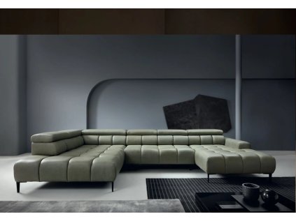 Kožená sedačka COTTA XL v moderním interiéru, účkové provedení