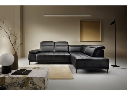 Kožená sedačka ORCO L v moderním interiéru, rohové provedení