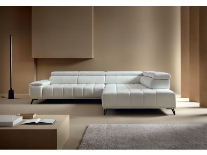Kožená sedačka TEODOR L v moderním interiéru, rohové provedení