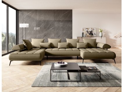 Sedací souprava AKIRA XL v interiéru obývacího pokoje, celkový pohled