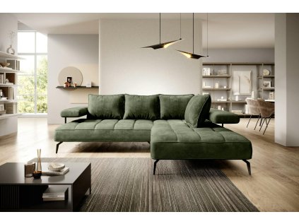 Sedací souprava AMBRA L v interiéru obývacího pokoje, celkový pohled