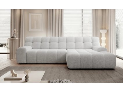 Světlá sedací souprava BEACH S v elegantním interiéru obývacího pokoje, celkový pohled