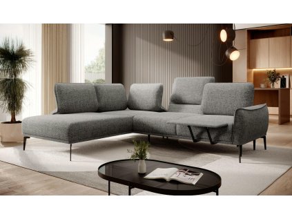 Rohová sedací souprava FRANKO L s nastavitelnými opěrkami, čelní pohled