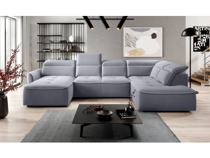 Sedačka HARMONY XL v prostorném interiéru obývacího pokoje, celkový čelní pohled