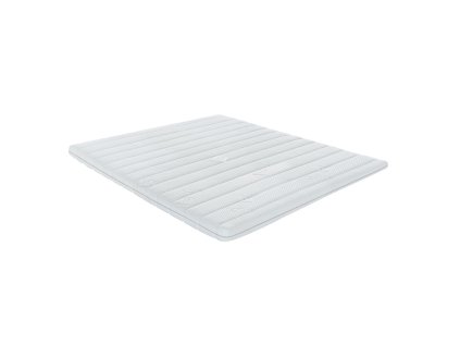 Topper SOFT – bílý topper s jemným prošitím, pohled shora v perspektivě na bílém pozadí.