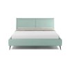Čalouněná postel SUN, přímý pohled zepředu, světle mentolové čalounění, jednoduché čelo s horizontálním členěním