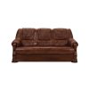 Kožená třímístná pohovka COSTA, hnědé čalounění, čelní pohled