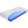 Matrace Oxygen Motion, řez matrací s modrou vrstvou a bílým prošívaným potahem, šikmý pohled na bílém pozadí.