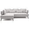 Světlá rohová sedačka ELITE ve tvaru L s polštáři, přední pohled