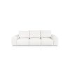 Pohovka LEO SOFA 3 (1BL + 1 + 1BP) na bílém pozadí, čelní pohled na trojsed se zádovými polštáři v krémové látce.