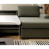 Detail sedací a ložné plochy sedačky LILLY SOFA v tmavě zelené látce, boční pohled