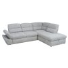 Rohová sedací souprava MILANO L ve světle šedé barvě s lenoškou, technický náhled tvaru