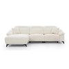 Rohová sedací souprava PALERMO malý roh v krémovém provedení na bílém pozadí, čelní pohled na sedáky a opěrky.
