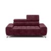 Pohovka TEODOR Sofa 2 v bordó barvě na bílém pozadí, čelní pohled na dvojmístné sezení s vyššími opěrkami.