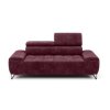 Pohovka TEODOR Sofa 3 v bordó barvě na bílém pozadí, čelní pohled na trojsed s vyššími opěrkami.