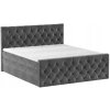 Čalouněná boxspring postel CASTLE v tmavě šedé barvě – produktová fotografie
