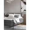 Čalouněná postel HOMELY I, boční pohled na lůžko a čelo, tmavě šedé čalounění