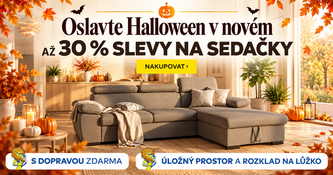 Halloween v novém slevy až 30 % na sedací soupravu